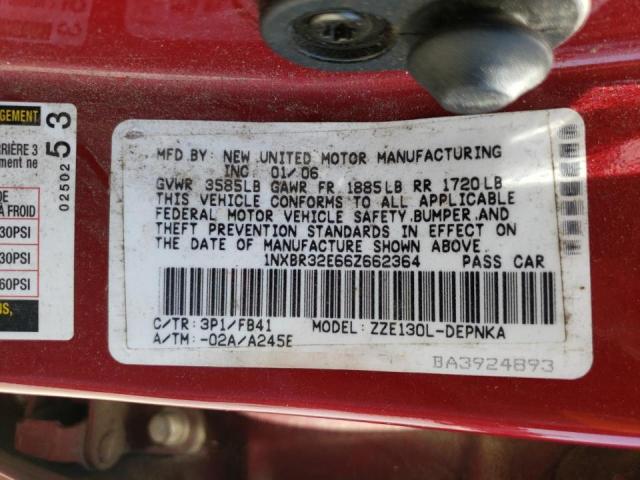 Photo 10 from auction – 2006 TOYOTA COROLLA CE with VIN 1NXBR32E66Z662364