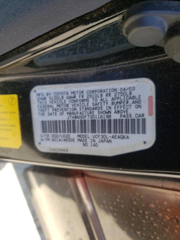 Photo 10 from auction – 2003 LEXUS LS 430 with VIN JTHBN30F730116198