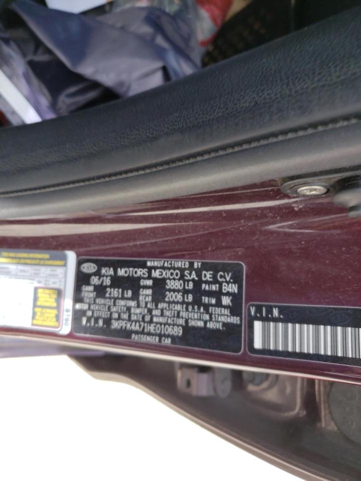 Photo 10 from auction – 2017 KIA FORTE LX with VIN 3KPFK4A71HE010689