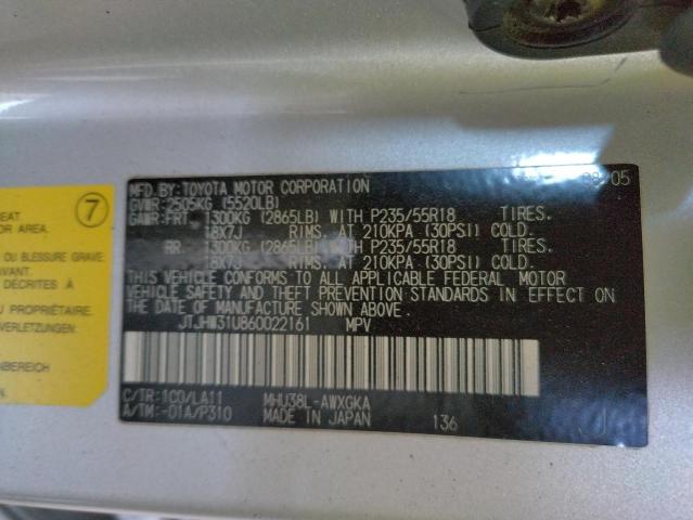 Photo 10 from auction – 2006 LEXUS RX 400 with VIN JTJHW31U860022161