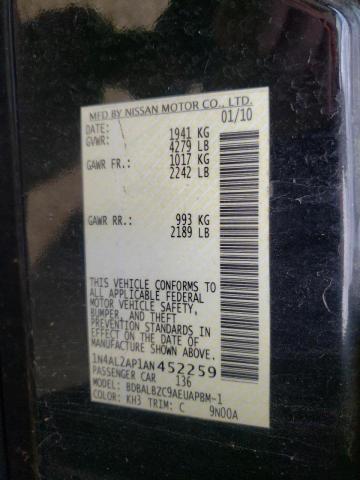 Photo 10 from auction – 2010 NISSAN ALTIMA BAS with VIN 1N4AL2AP1AN452259