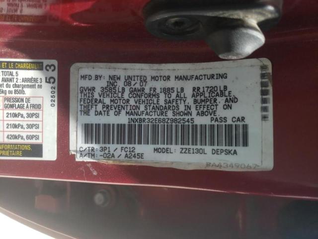 Photo 10 from auction – 2008 TOYOTA COROLLA CE with VIN 1NXBR32E68Z982545