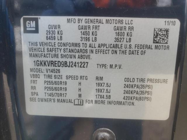 Photo 10 from auction – 2011 GMC ACADIA SLT with VIN 1GKKVRED9BJ241227