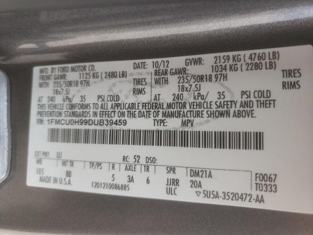 Photo 10 from auction – 2013 FORD ESCAPE SEL with VIN 1FMCU0H99DUB39459