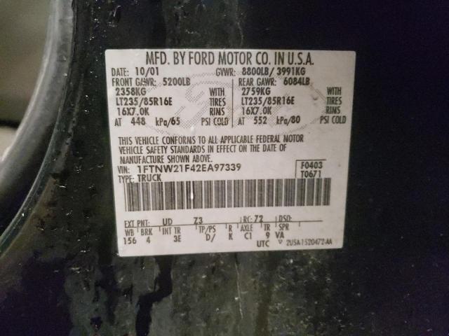 Photo 10 from auction – 2002 FORD F250 SUPER with VIN 1FTNW21F42EA97339