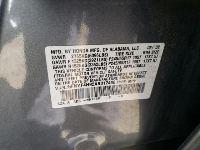 Photo 10 from auction – 2010 HONDA PILOT TOUR with VIN 5FNYF4H95AB012496