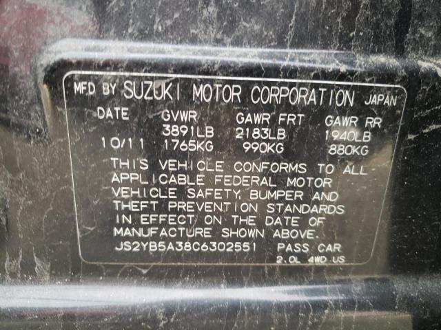 Photo 10 from auction – 2012 SUZUKI SX4 with VIN JS2YB5A38C6302551