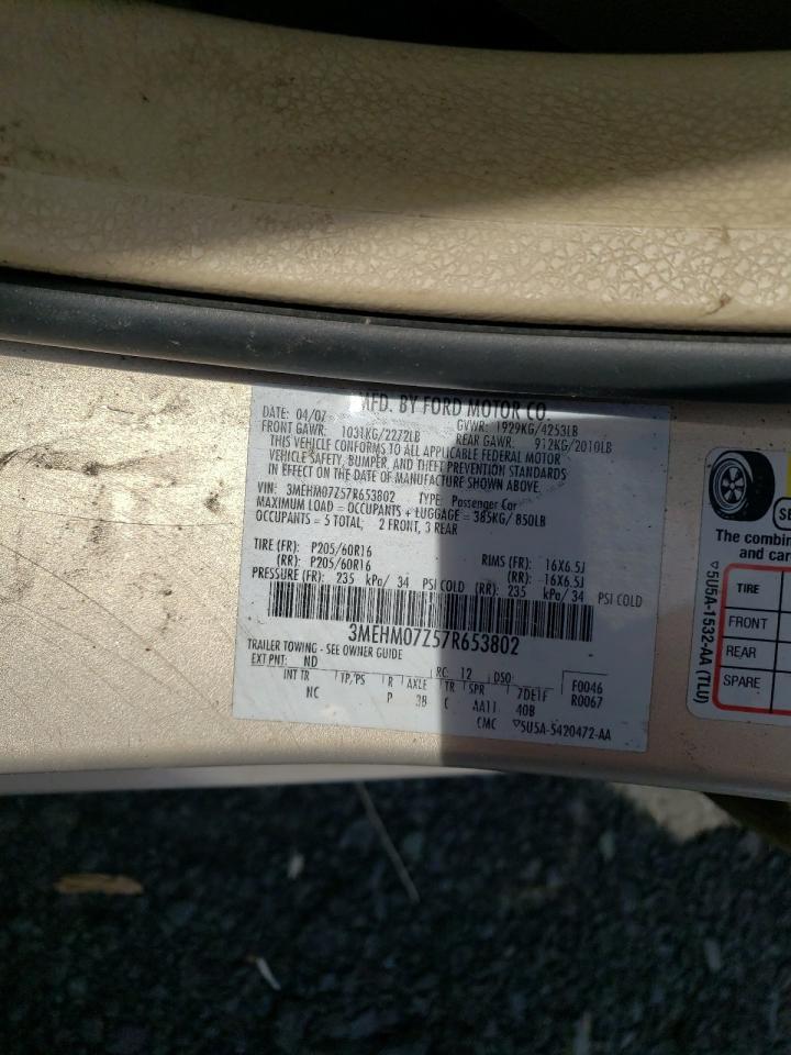 Photo 10 from auction – 2007 MERCURY MILAN with VIN 3MEHM07Z57R653802