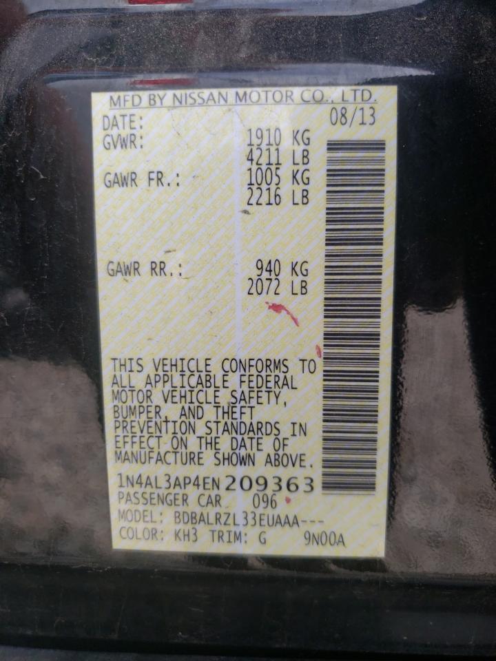 Photo 10 from auction – 2014 NISSAN ALTIMA 2.5 with VIN 1N4AL3AP4EN209363