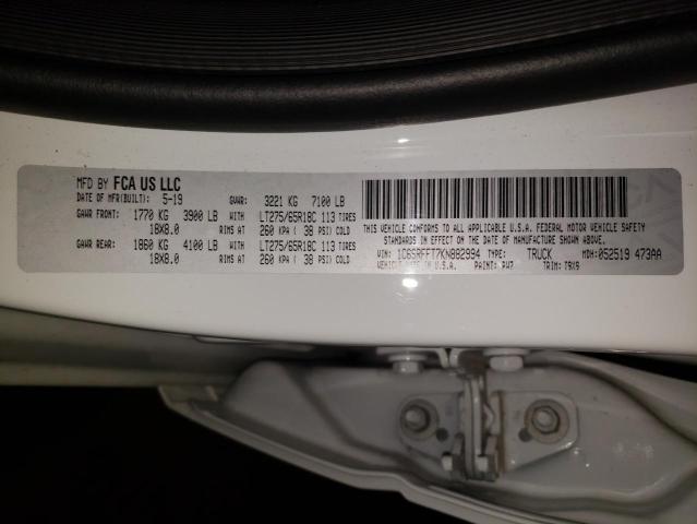 Photo 10 from auction – 2019 RAM 1500 BIG H with VIN 1C6SRFFT7KN882994
