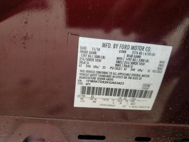Photo 10 from auction – 2019 FORD EXPLORER X with VIN 1FM5K7D82KGA63423