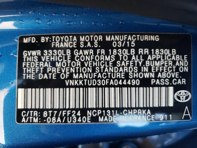 Photo 10 from auction – 2015 TOYOTA YARIS with VIN VNKKTUD30FA044490