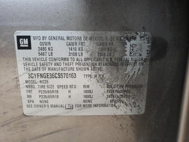 Photo 10 from auction – 2012 CADILLAC SRX with VIN 3GYFNGE36CS570163
