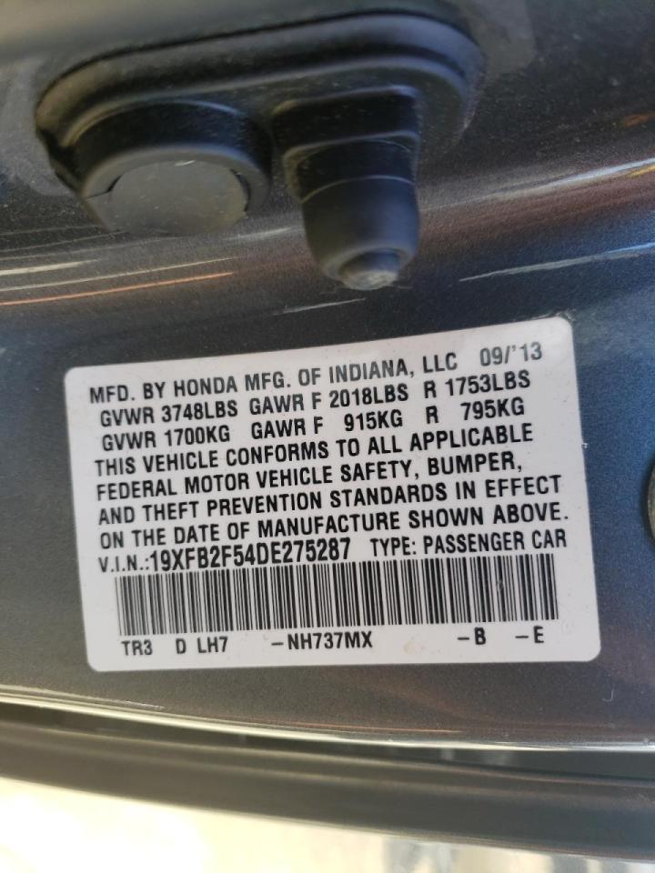 Photo 10 from auction – 2013 HONDA CIVIC LX with VIN 19XFB2F54DE275287
