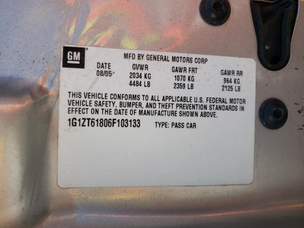 Photo 10 from auction – 2006 CHEVROLET MALIBU MAX with VIN 1G1ZT61806F103133