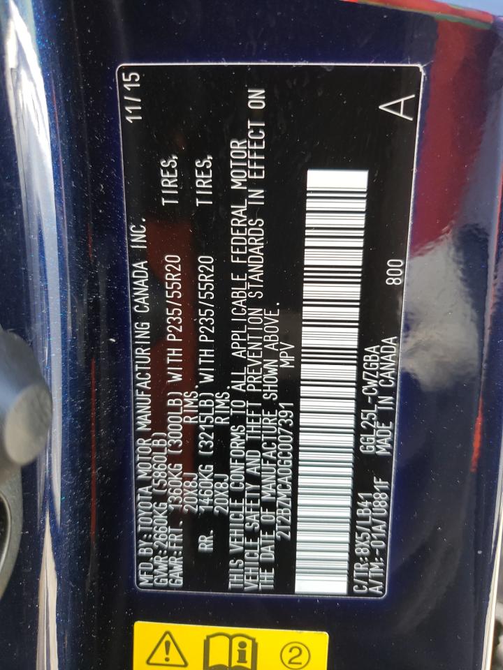 Photo 10 from auction – 2016 LEXUS RX 350 BAS with VIN 2T2BZMCA0GC007391