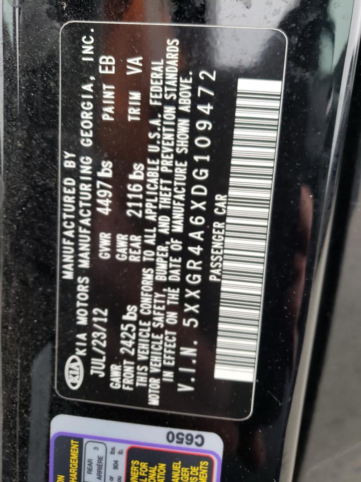 Photo 10 from auction – 2013 KIA OPTIMA SX with VIN 5XXGR4A6XDG109472