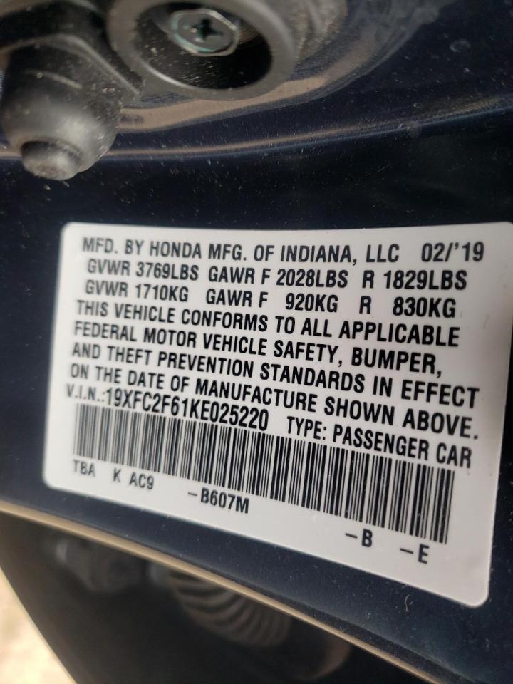 Photo 20 from auction – 2019 HONDA CIVIC LX with VIN 19XFC2F61KE025220