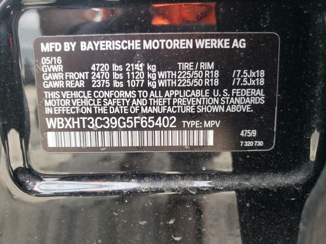 Photo 10 from auction – 2016 BMW X1 XDRIVE2 with VIN WBXHT3C39G5F65402