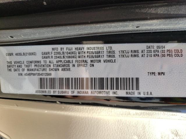 Photo 10 from auction – 2005 SUBARU LEGACY OUT with VIN 4S4BP86C354312569