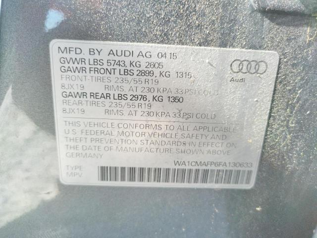 Photo 10 from auction – 2015 AUDI Q5 TDI PRE with VIN WA1CMAFP6FA130633