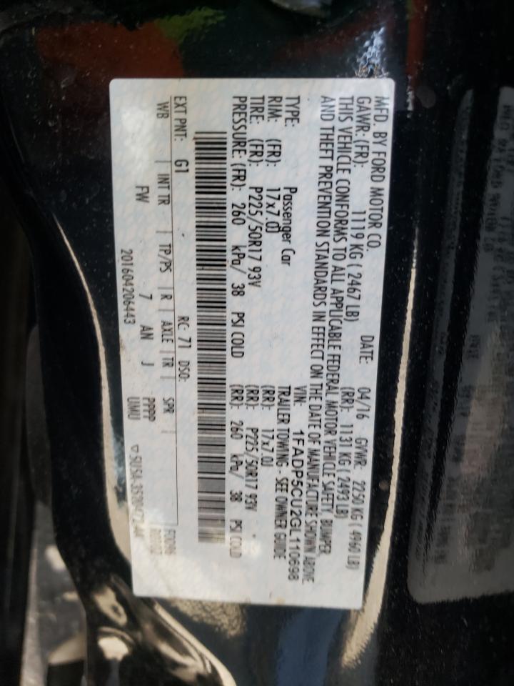 Photo 10 from auction – 2016 FORD C-MAX PREM with VIN 1FADP5CU2GL110698