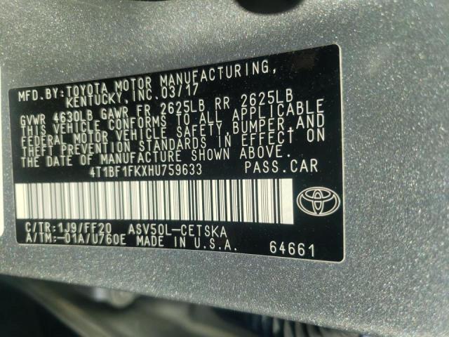 Photo 10 from auction – 2017 TOYOTA CAMRY LE with VIN 4T1BF1FKXHU759633