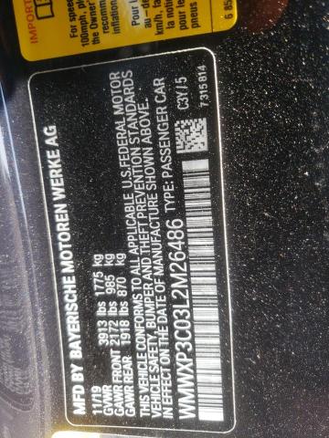 Photo 10 from auction – 2020 MINI COOPER SE with VIN WMWXP3C03L2M26486