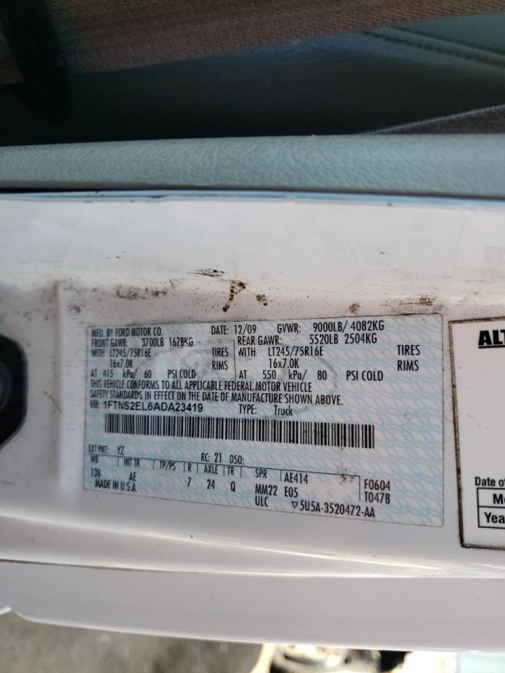 Photo 10 from auction – 2010 FORD ECONOLINE with VIN 1FTNS2EL6ADA23419