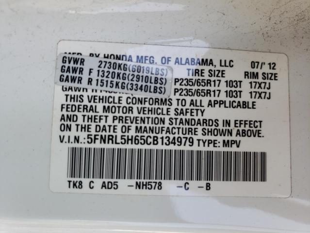 Photo 10 from auction – 2012 HONDA ODYSSEY EX with VIN 5FNRL5H65CB134979