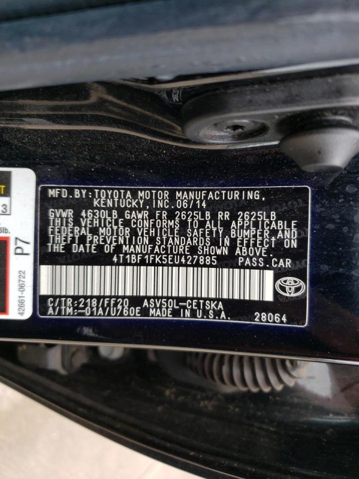 Photo 10 from auction – 2014 TOYOTA CAMRY L with VIN 4T1BF1FK5EU427885
