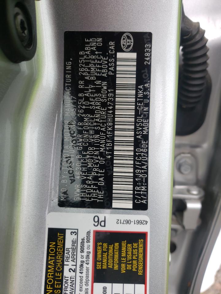 Photo 10 from auction – 2017 TOYOTA CAMRY LE with VIN 4T1BF1FK8HU447391