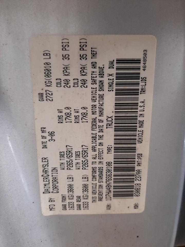 Photo 10 from auction – 2006 DODGE DAKOTA QUA with VIN 1D7HW48N76S630108