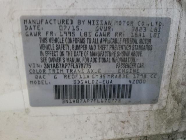 Photo 10 from auction – 2015 NISSAN SENTRA S with VIN 3N1AB7AP7FL670775