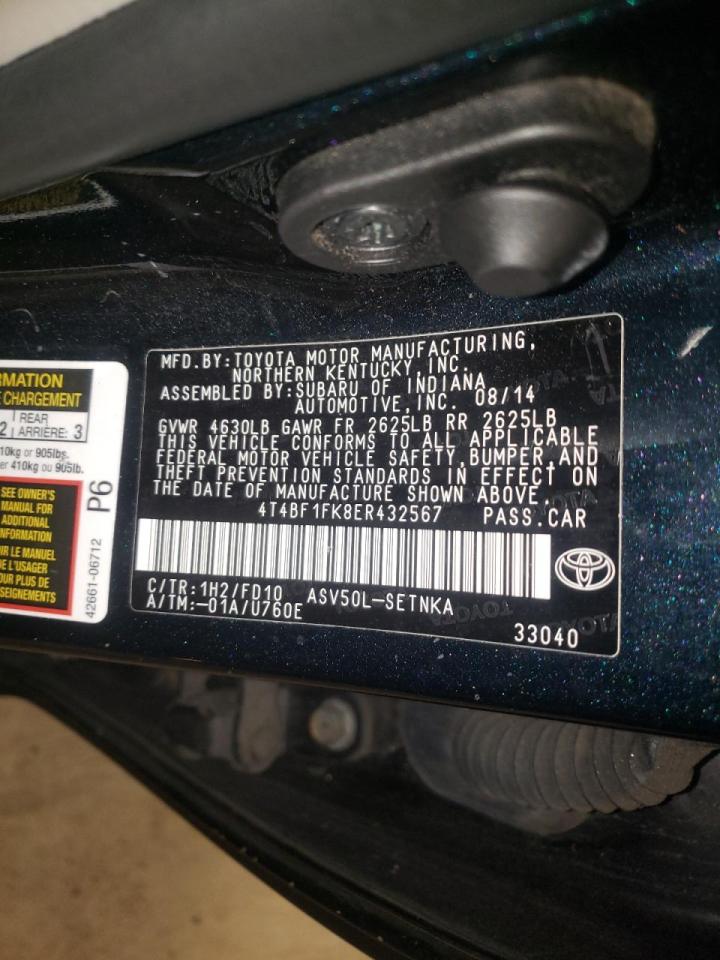 Photo 10 from auction – 2014 TOYOTA CAMRY L with VIN 4T4BF1FK8ER432567