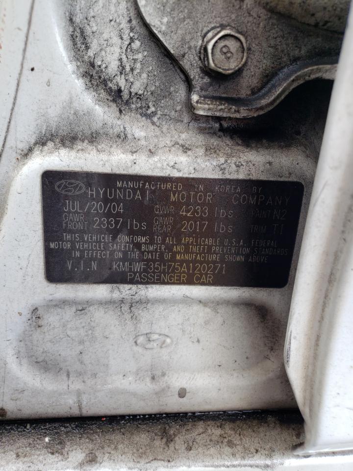 Photo 10 from auction – 2005 HYUNDAI SONOTA with VIN KMHWF35H75A120271
