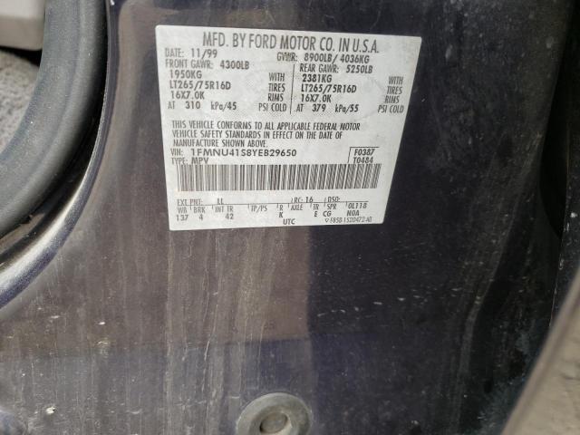 Photo 10 from auction – 2000 FORD EXCURSION with VIN 1FMNU41S8YEB29650