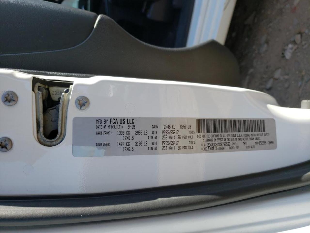 Photo 10 from auction – 2019 DODGE GRAND CARA with VIN 2C4RDGEGXKR769589