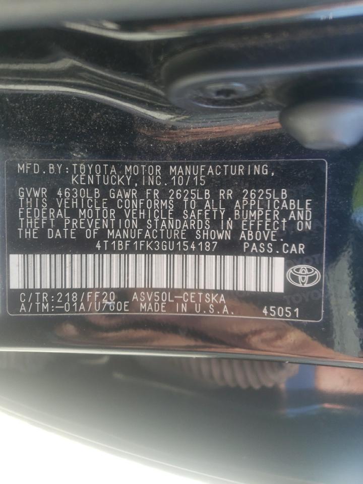 Photo 10 from auction – 2016 TOYOTA CAMRY LE with VIN 4T1BF1FK3GU154187