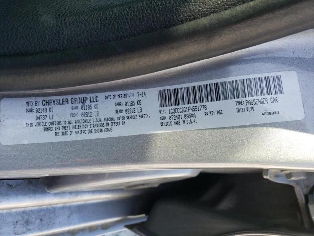 Photo 10 from auction – 2015 CHRYSLER 200 S with VIN 1C3CCCBG1FN551778