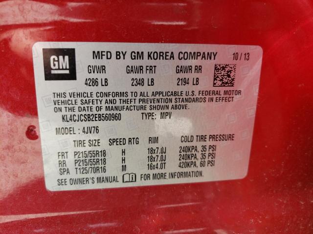 Photo 10 from auction – 2014 BUICK ENCORE with VIN KL4CJCSB2EB560960