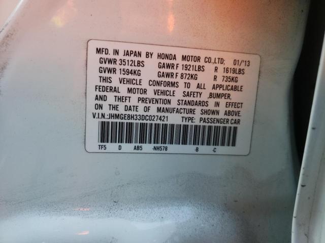 Photo 10 from auction – 2013 HONDA FIT with VIN JHMGE8H33DC027421