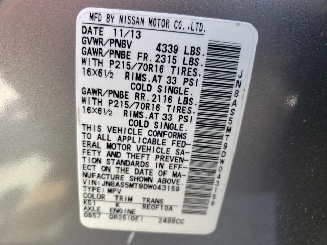 Photo 10 from auction – 2013 NISSAN ROGUE S with VIN JN8AS5MT9DW043159
