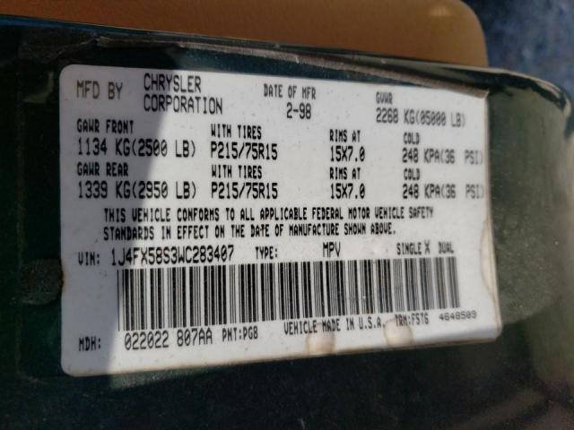 Photo 10 from auction – 1998 JEEP GRAND CHER with VIN 1J4FX58S3WC283407