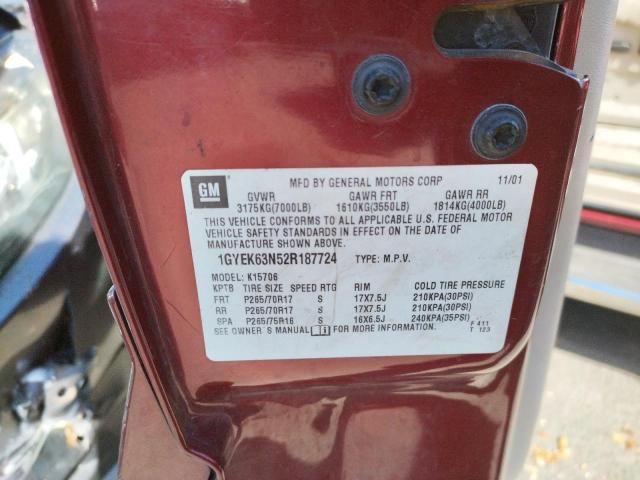 Photo 10 from auction – 2002 CADILLAC ESCALADE L with VIN 1GYEK63N52R187724