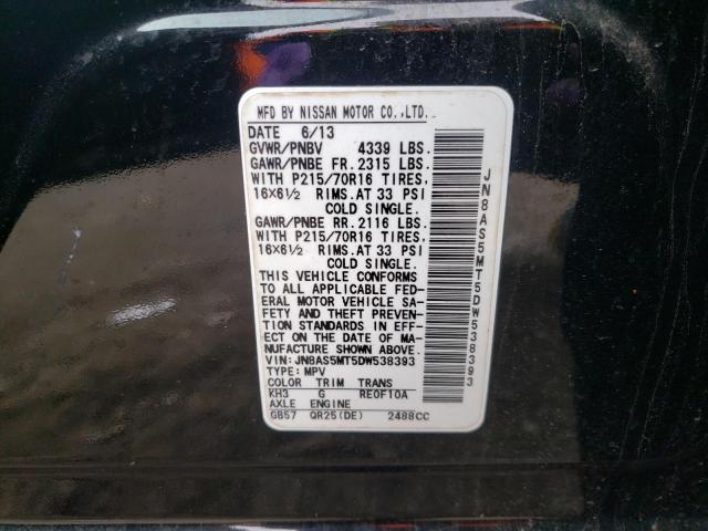 Photo 10 from auction – 2013 NISSAN ROGUE S with VIN JN8AS5MT5DW538393