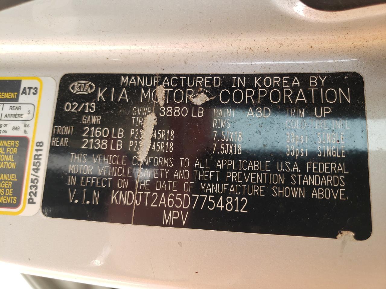 Photo 10 from auction – 2013 KIA SOUL + with VIN KNDJT2A65D7754812
