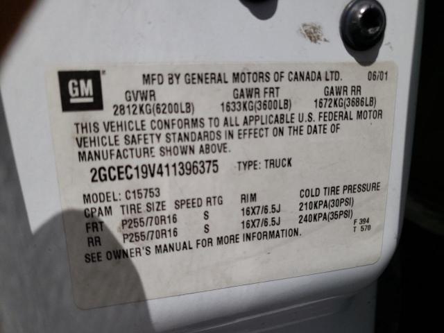 Photo 10 from auction – 2001 CHEVROLET SILVERADO with VIN 2GCEC19V411396375