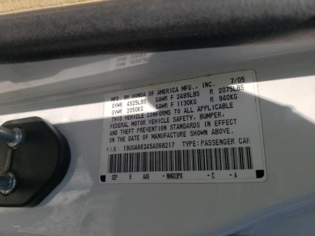 Photo 10 from auction – 2005 ACURA TL with VIN 19UUA66245A068217