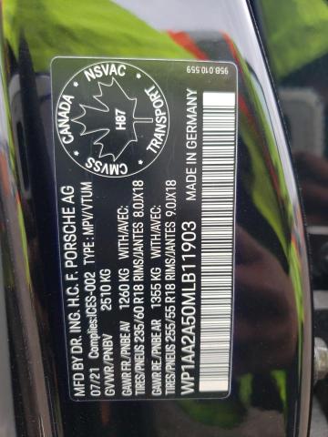 Photo 10 from auction – 2021 PORSCHE MACAN with VIN WP1AA2A50MLB11903